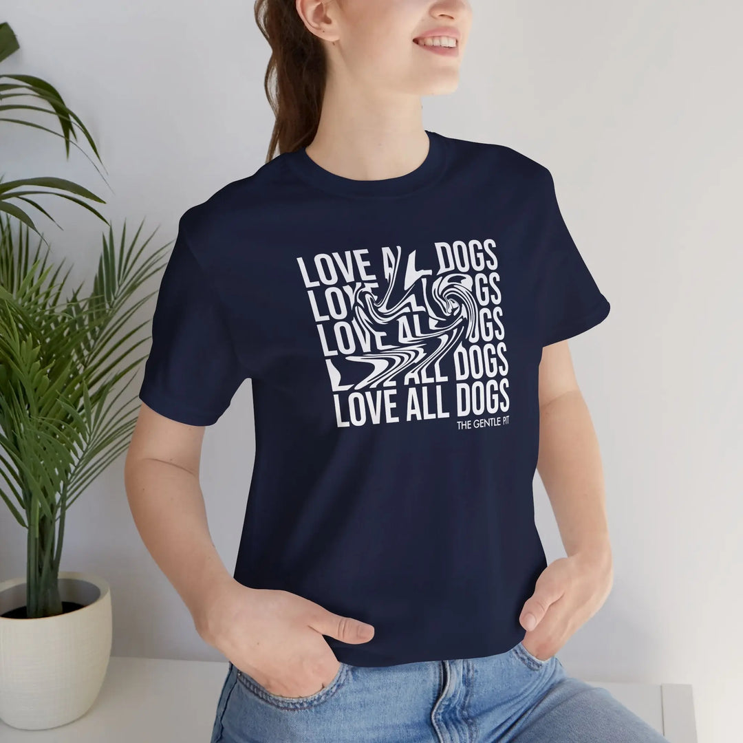 Love All Dogs Illussion Unisex Short Sleeve T-shirt Printify