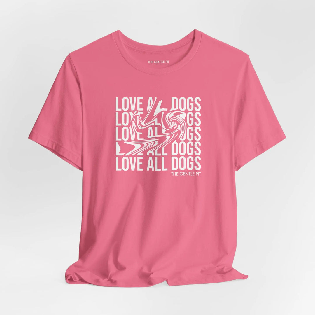 Love All Dogs Illussion Unisex Short Sleeve T-shirt Printify