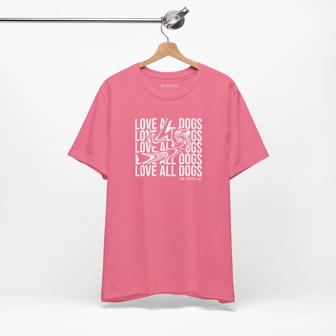 Love All Dogs Illussion Unisex Short Sleeve T-shirt Printify