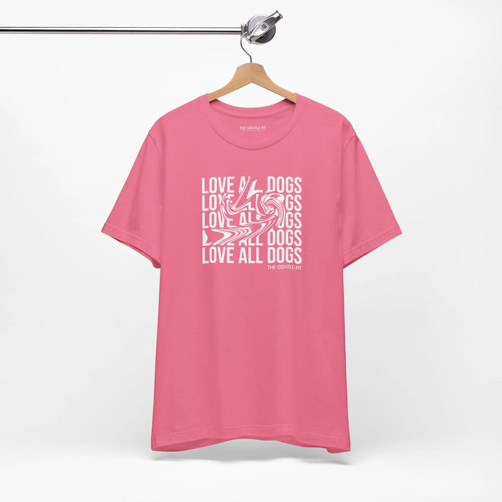 Love All Dogs Illussion Unisex Short Sleeve T-shirt Printify