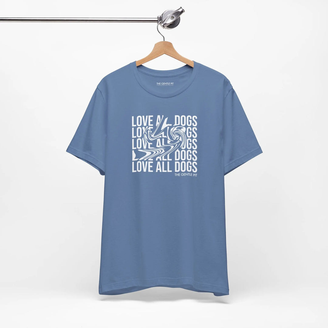 Love All Dogs Illussion Unisex Short Sleeve T-shirt Printify