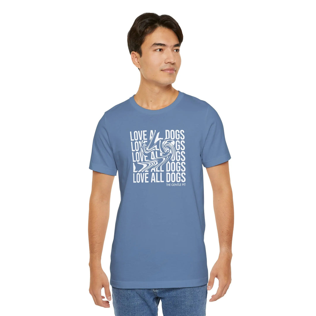 Love All Dogs Illussion Unisex Short Sleeve T-shirt Printify