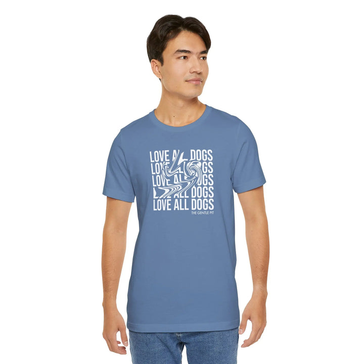 Love All Dogs Illussion Unisex Short Sleeve T-shirt Printify