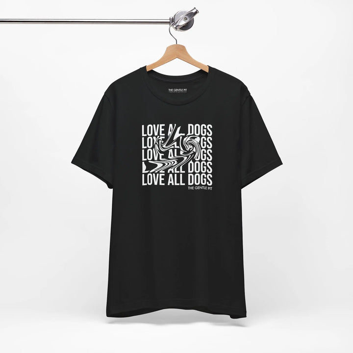 Love All Dogs Illussion Unisex Short Sleeve T-shirt Printify