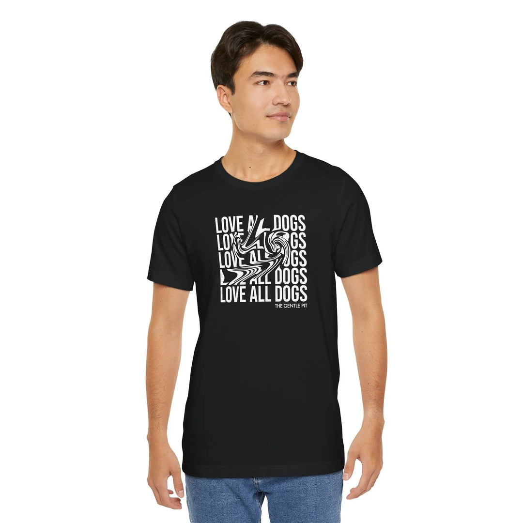 Love All Dogs Illussion Unisex Short Sleeve T-shirt Printify