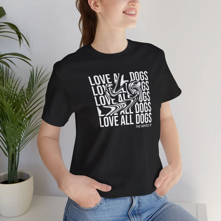 Love All Dogs Illussion Unisex Short Sleeve T-shirt Printify