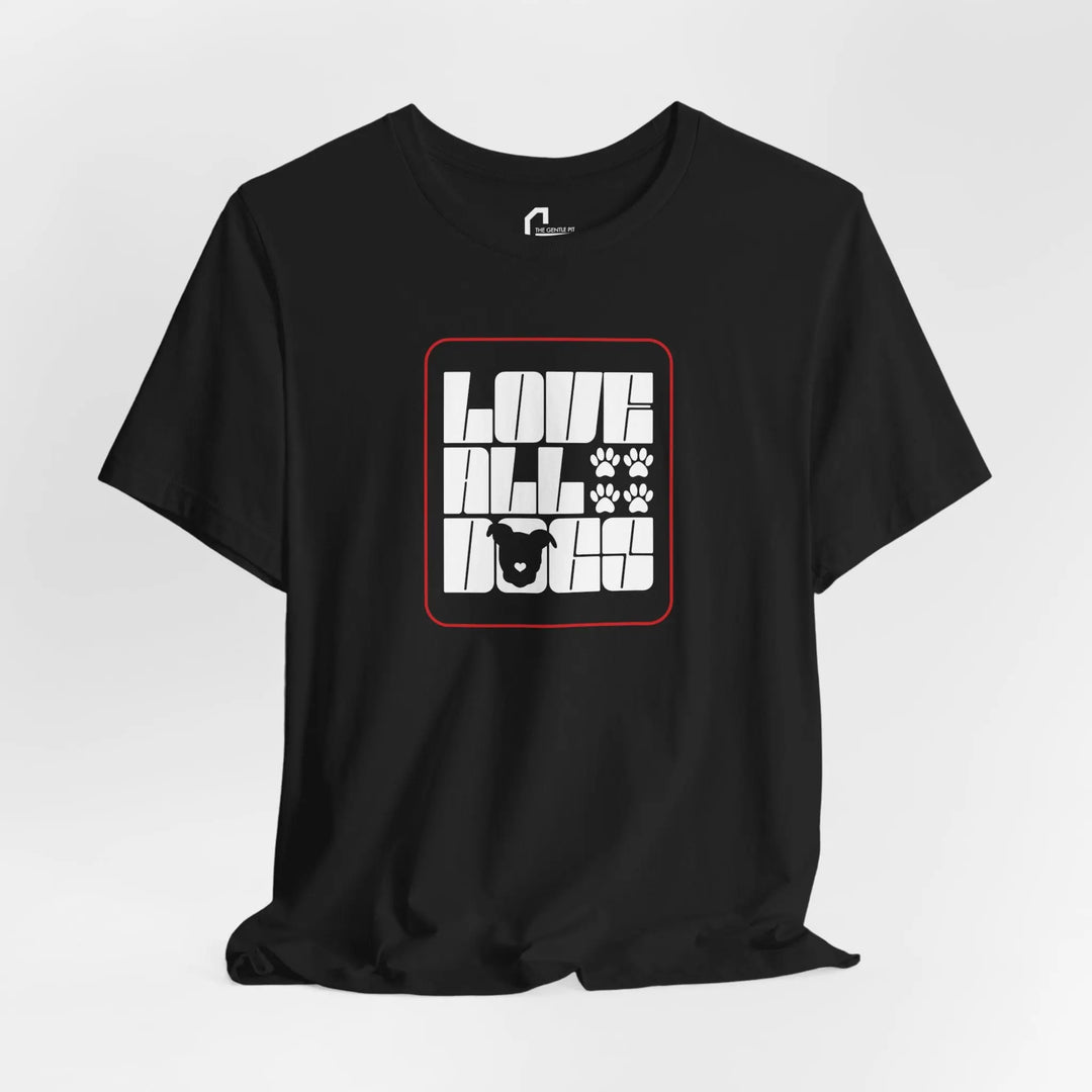 Love All Dogs Modern Style Design Unisex Jersey Tee Printify
