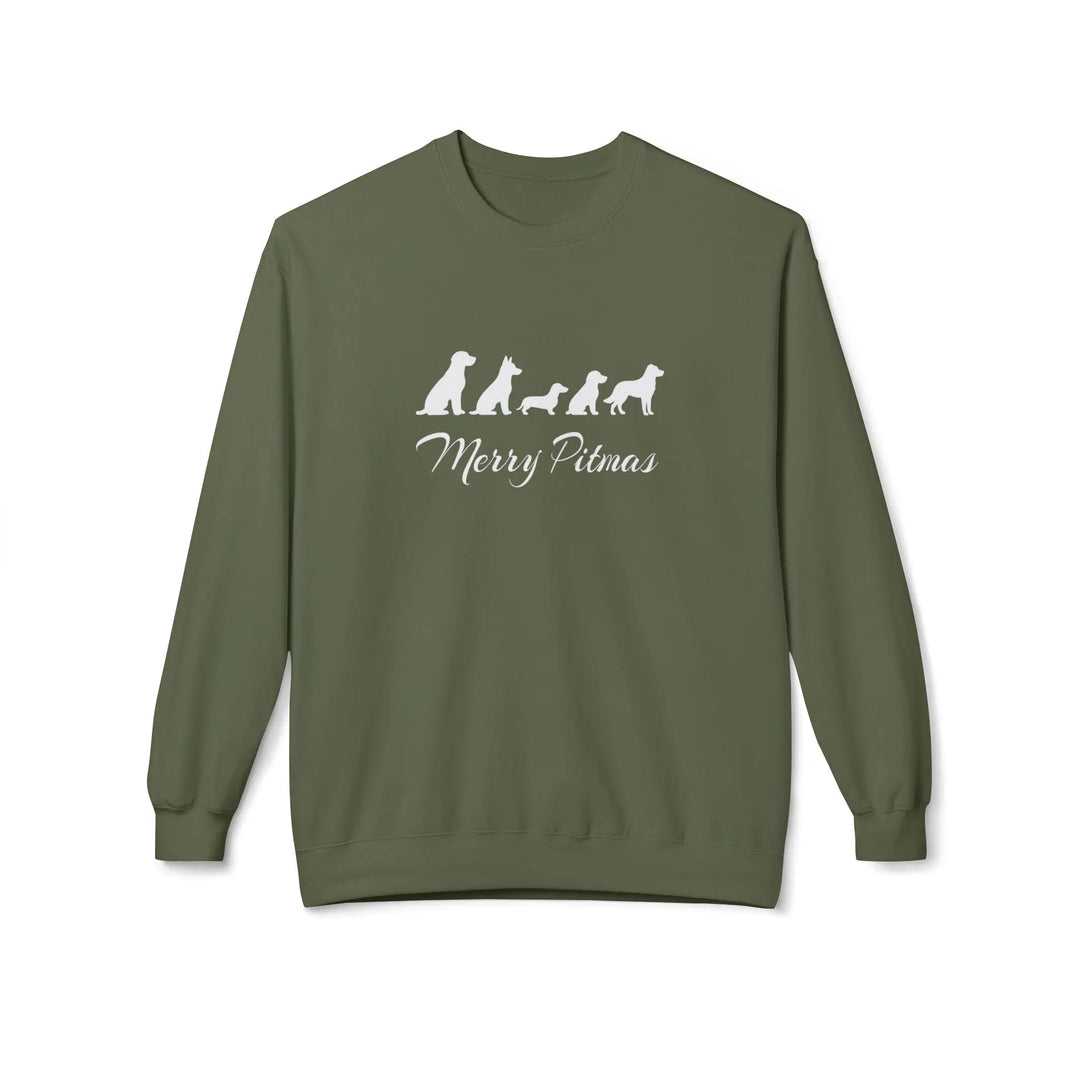 Merry Pitmas 2025 Softstyle Fleece Crewneck Sweatshirt Printify
