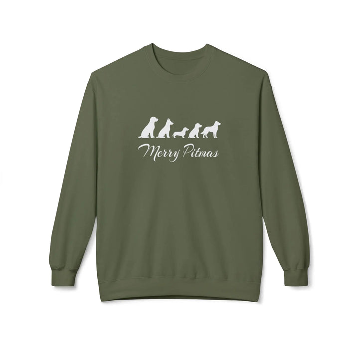Merry Pitmas 2025 Softstyle Fleece Crewneck Sweatshirt Printify