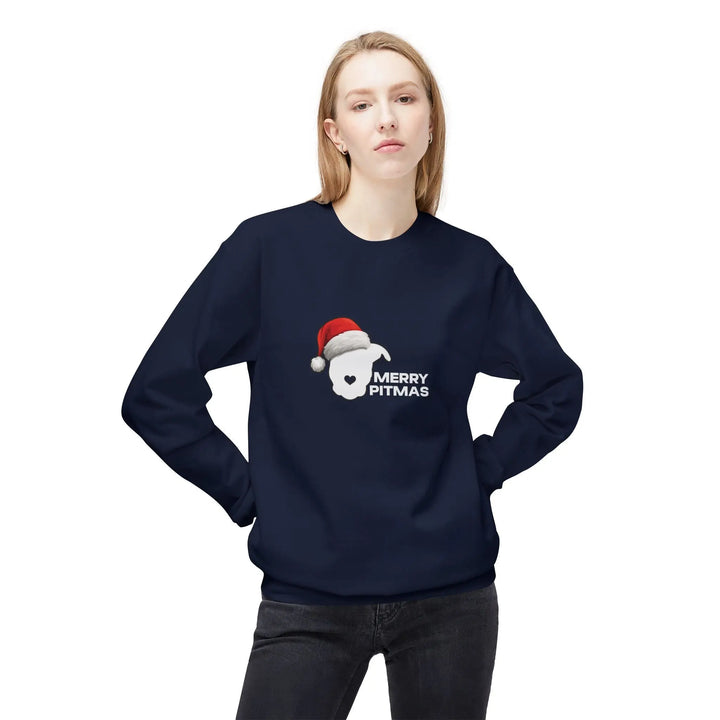 Merry Pitmas 2025 V2 Softstyle Fleece Crewneck Sweatshirt Printify