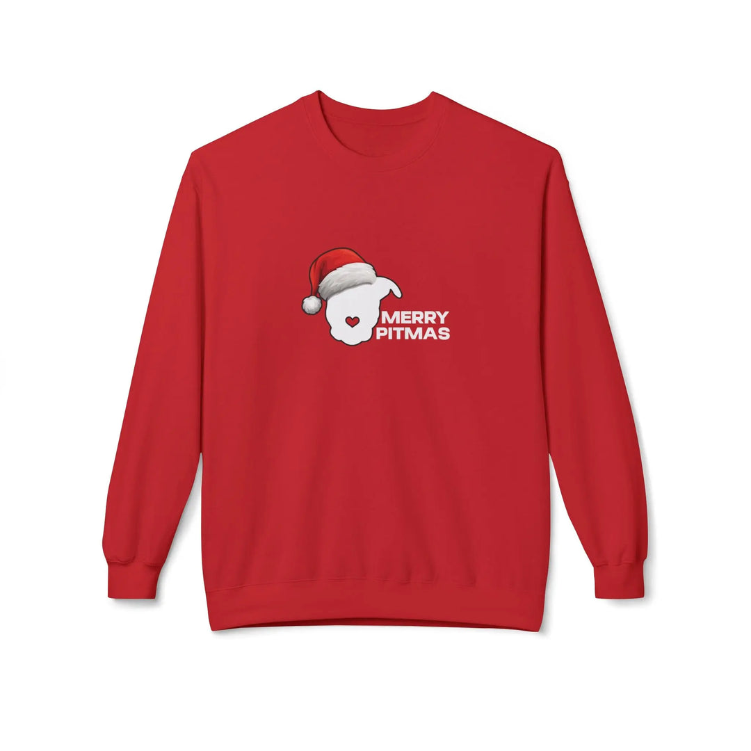 Merry Pitmas 2025 V2 Softstyle Fleece Crewneck Sweatshirt Printify