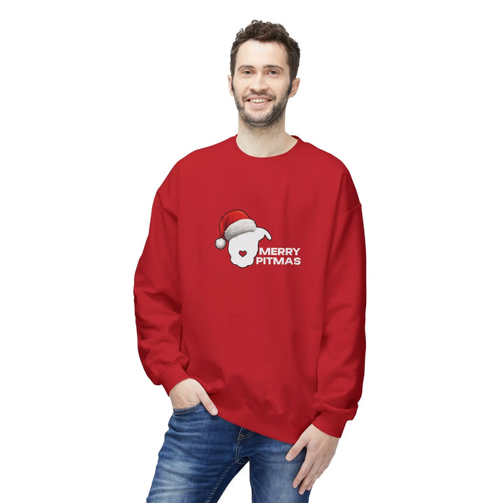 Merry Pitmas 2025 V2 Softstyle Fleece Crewneck Sweatshirt Printify