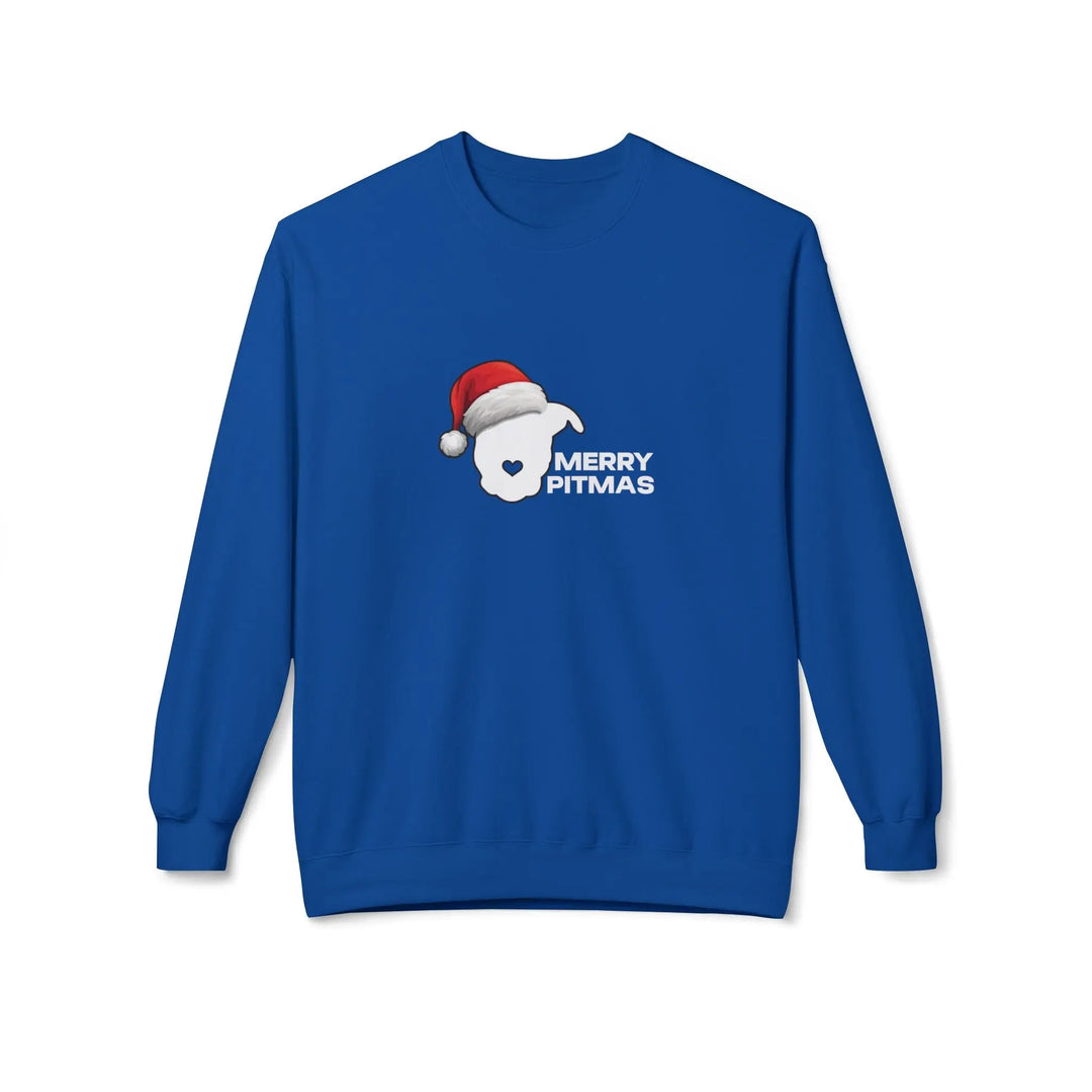 Merry Pitmas 2025 V2 Softstyle Fleece Crewneck Sweatshirt Printify