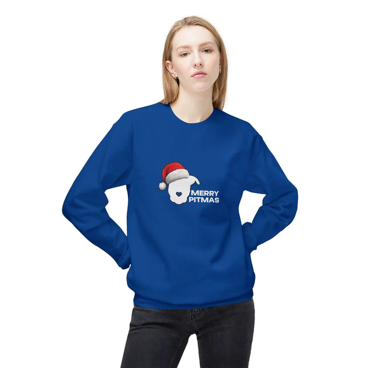 Merry Pitmas 2025 V2 Softstyle Fleece Crewneck Sweatshirt Printify