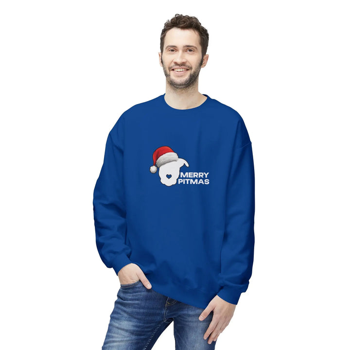 Merry Pitmas 2025 V2 Softstyle Fleece Crewneck Sweatshirt Printify