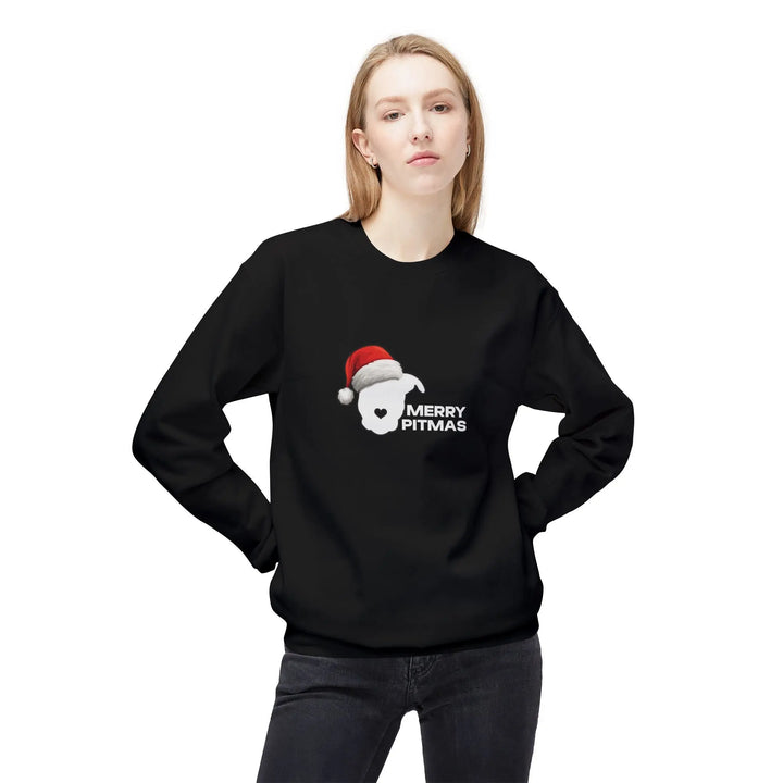 Merry Pitmas 2025 V2 Softstyle Fleece Crewneck Sweatshirt Printify
