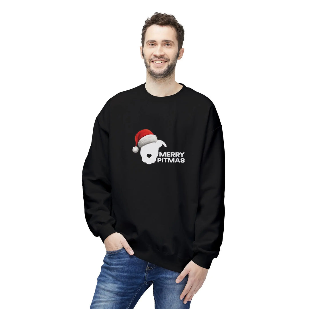 Merry Pitmas 2025 V2 Softstyle Fleece Crewneck Sweatshirt Printify