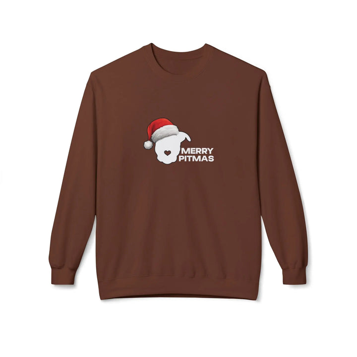 Merry Pitmas 2025 V2 Softstyle Fleece Crewneck Sweatshirt Printify