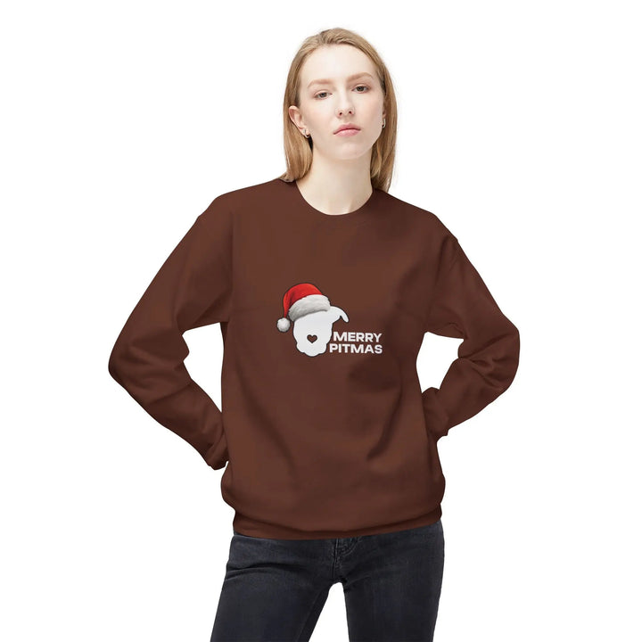 Merry Pitmas 2025 V2 Softstyle Fleece Crewneck Sweatshirt Printify