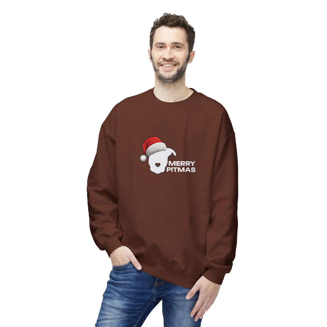 Merry Pitmas 2025 V2 Softstyle Fleece Crewneck Sweatshirt Printify