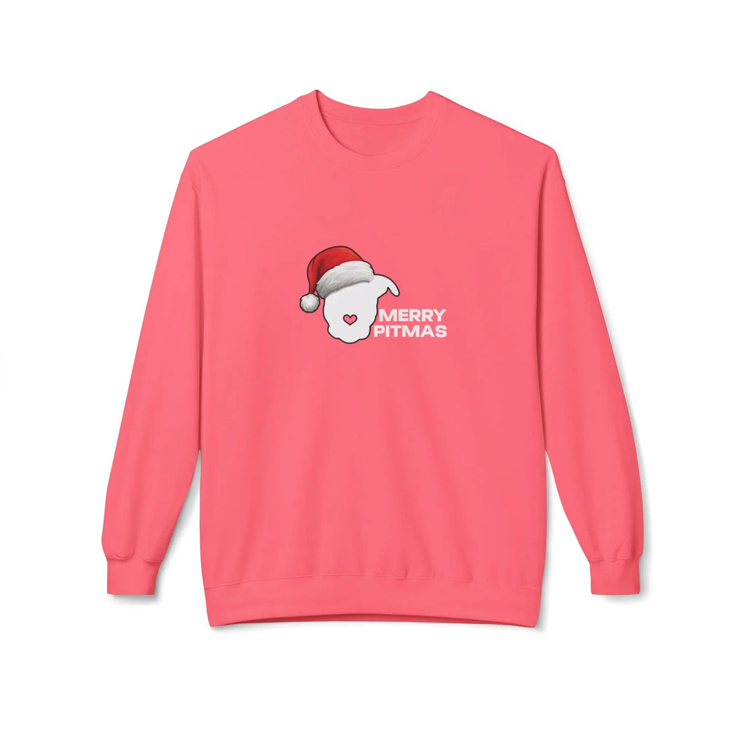 Merry Pitmas 2025 V2 Softstyle Fleece Crewneck Sweatshirt Printify