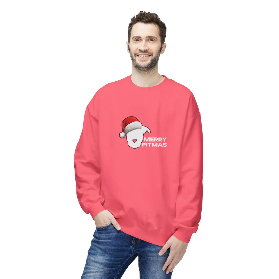 Merry Pitmas 2025 V2 Softstyle Fleece Crewneck Sweatshirt Printify