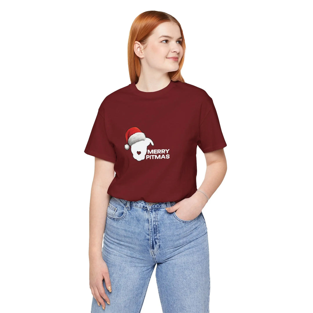 Merry Pitmas 2025 V2 Unisex Short Sleeve T-shirt Printify