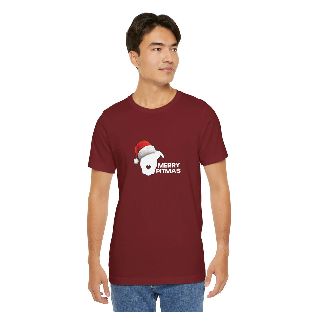 Merry Pitmas 2025 V2 Unisex Short Sleeve T-shirt Printify