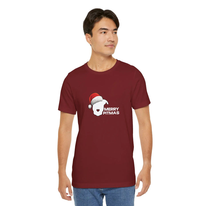 Merry Pitmas 2025 V2 Unisex Short Sleeve T-shirt Printify