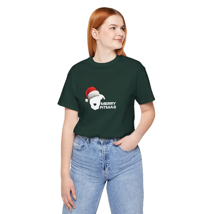 Merry Pitmas 2025 V2 Unisex Short Sleeve T-shirt Printify