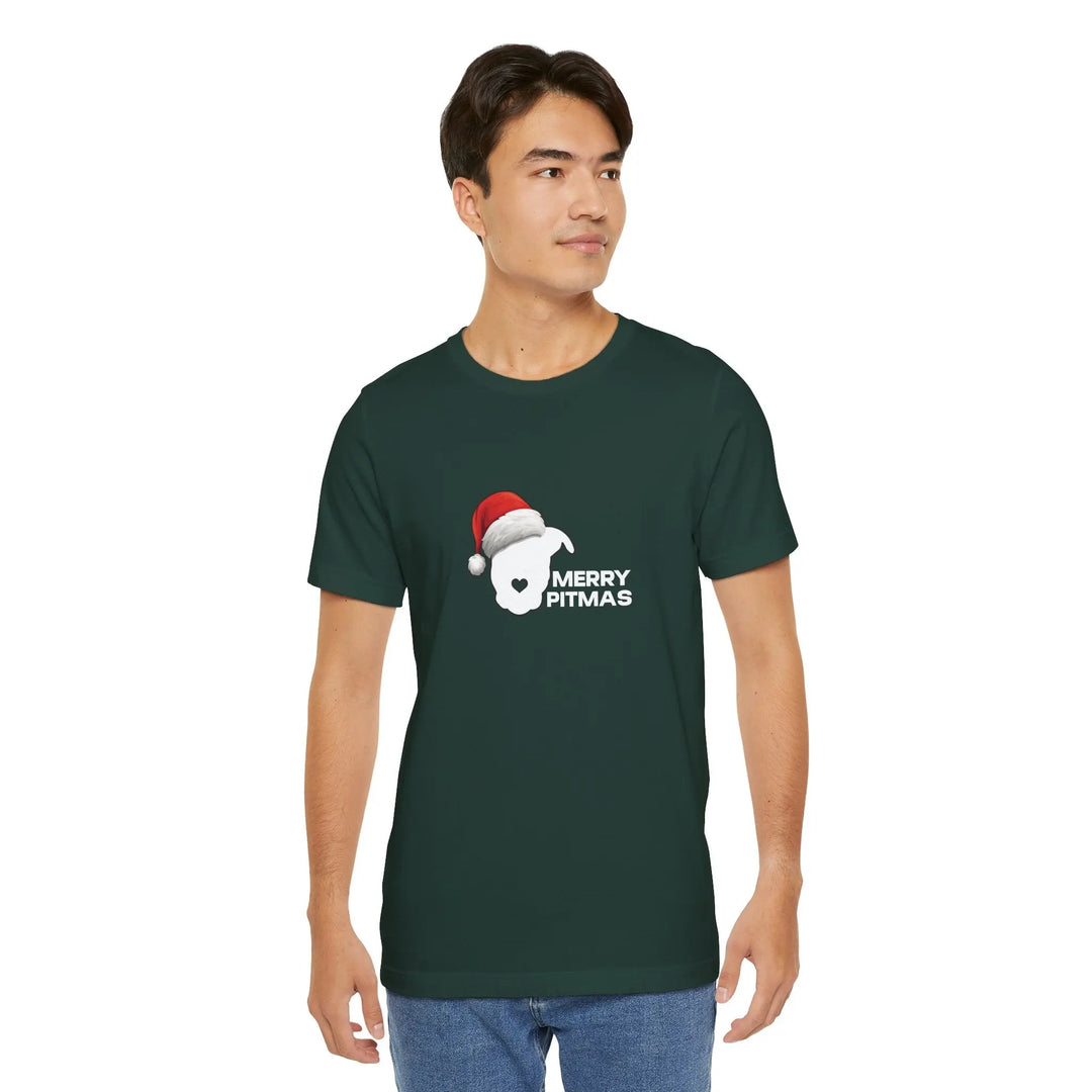 Merry Pitmas 2025 V2 Unisex Short Sleeve T-shirt Printify