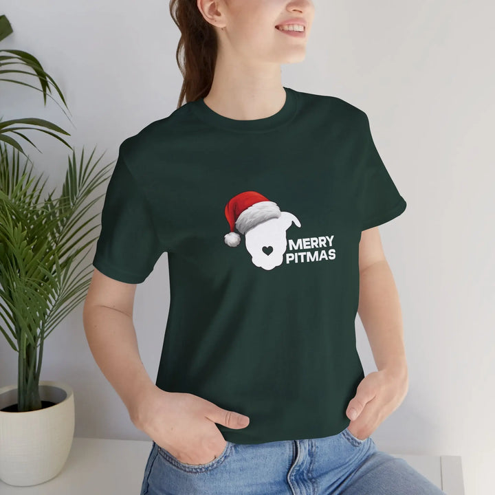 Merry Pitmas 2025 V2 Unisex Short Sleeve T-shirt Printify