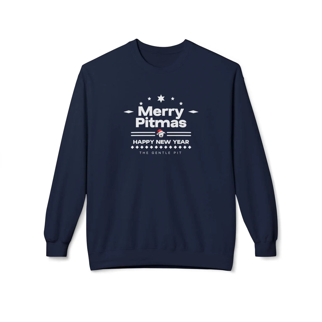 Merry Pitmas V5 Softstyle Fleece Crewneck Sweatshirt Printify