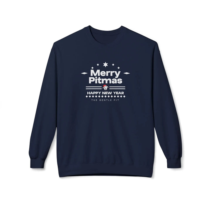 Merry Pitmas V5 Softstyle Fleece Crewneck Sweatshirt Printify