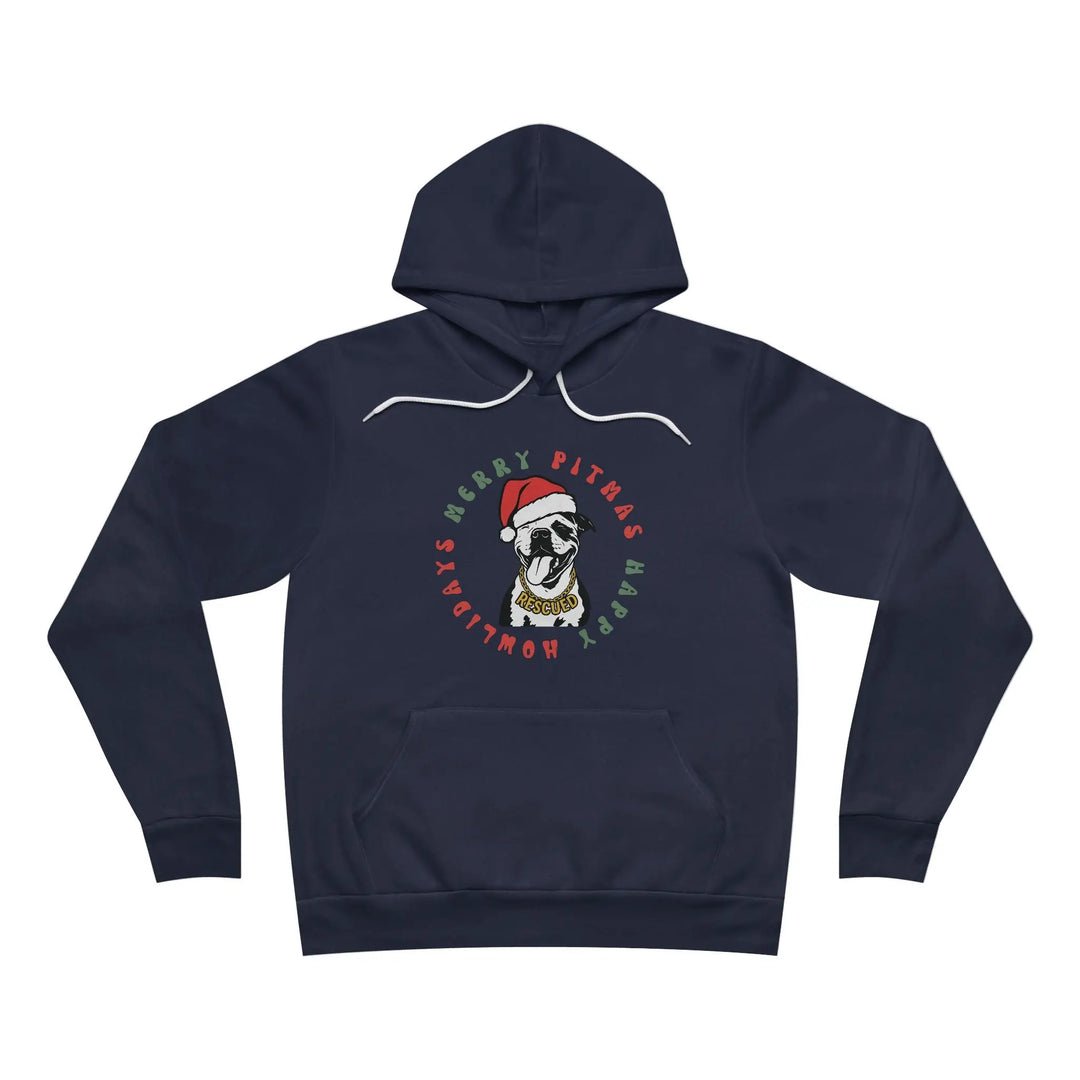 Merry Pitmas & Happy Howlidays Sponge Fleece Pullover Hoodie Printify