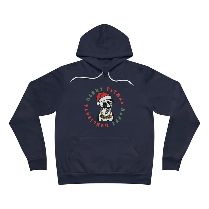 Merry Pitmas & Happy Howlidays Sponge Fleece Pullover Hoodie Printify