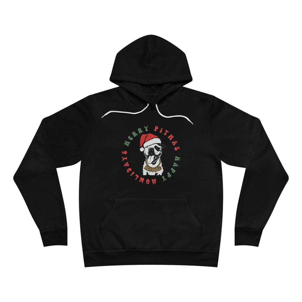 Merry Pitmas & Happy Howlidays Sponge Fleece Pullover Hoodie Printify