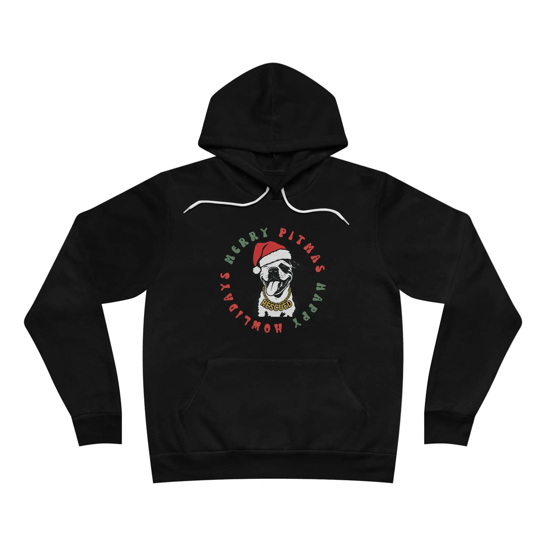 Merry Pitmas & Happy Howlidays Sponge Fleece Pullover Hoodie Printify