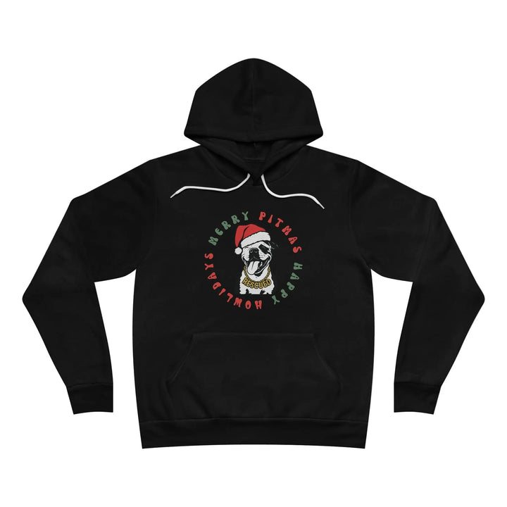 Merry Pitmas & Happy Howlidays Sponge Fleece Pullover Hoodie Printify
