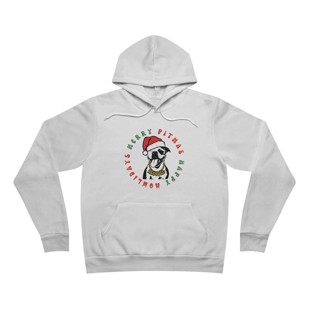 Merry Pitmas & Happy Howlidays Sponge Fleece Pullover Hoodie Printify