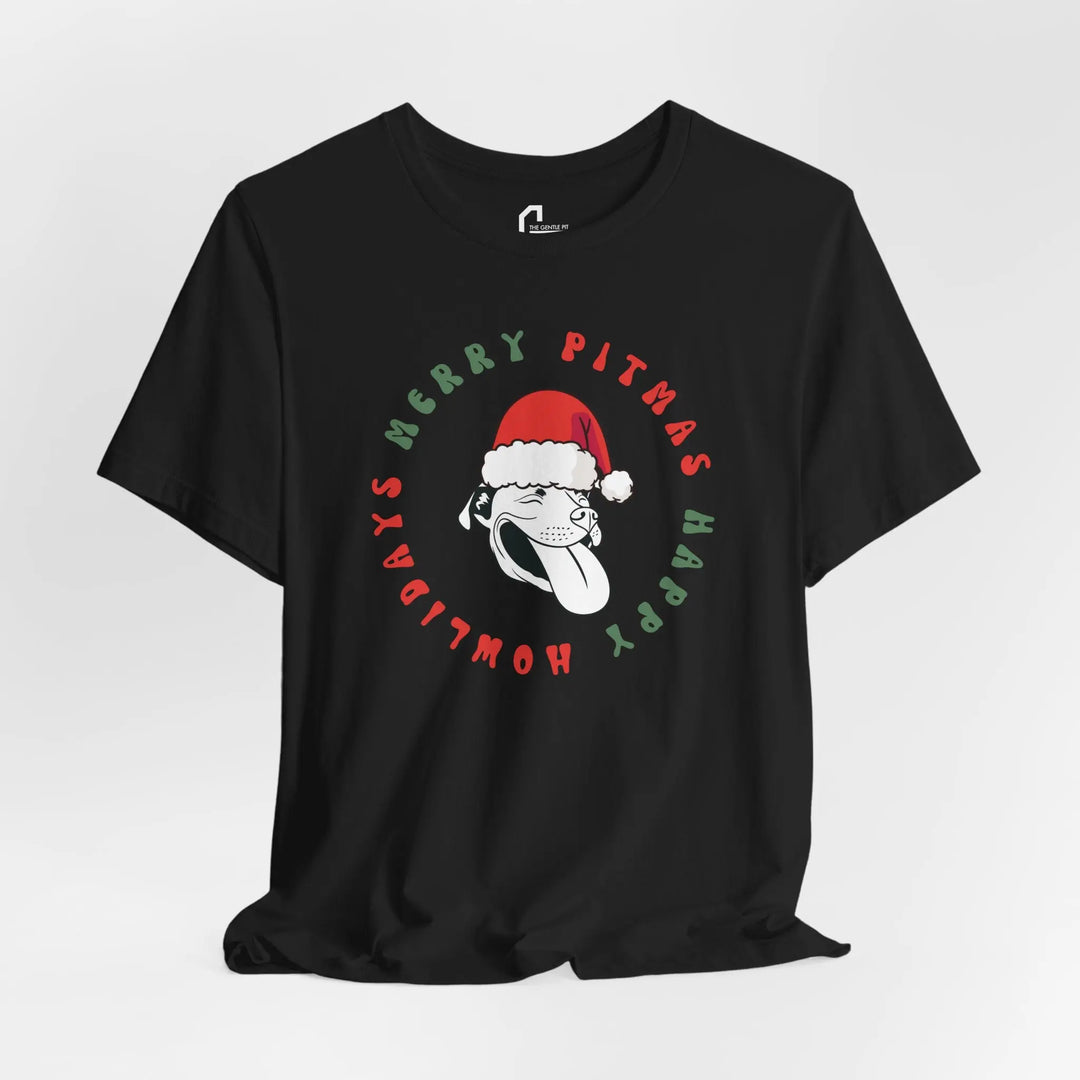 Merry Pitmas & Happy Howlidays Unisex Short Sleeve T-shirt Printify