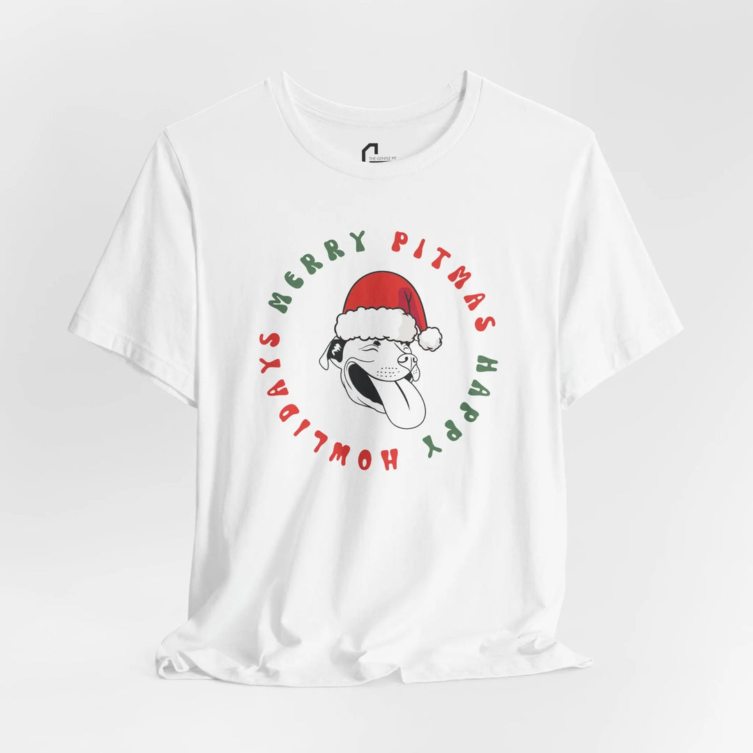 Merry Pitmas & Happy Howlidays Unisex Short Sleeve T-shirt Printify