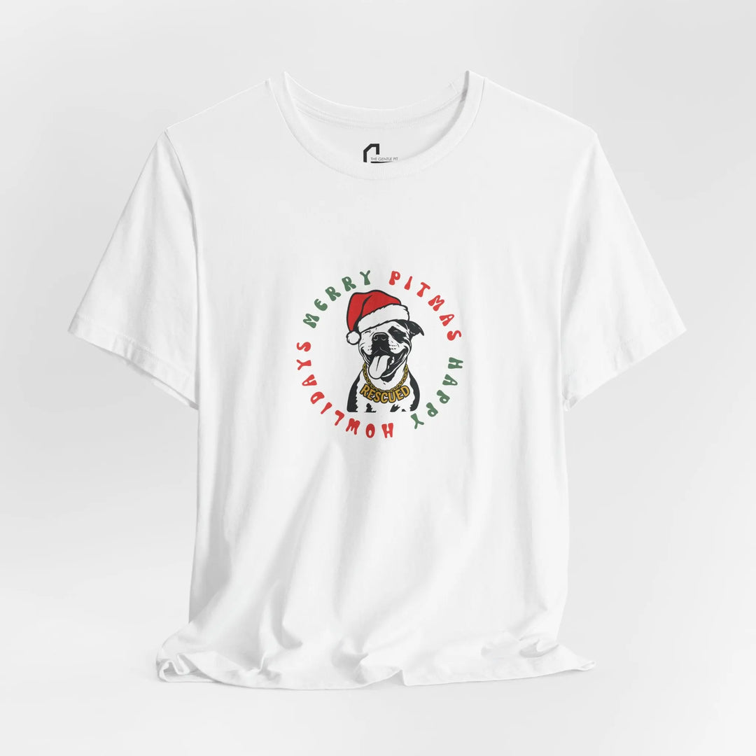 Merry Pitmas & Happy Howlidays Unisex Short Sleeve T-shirt Printify