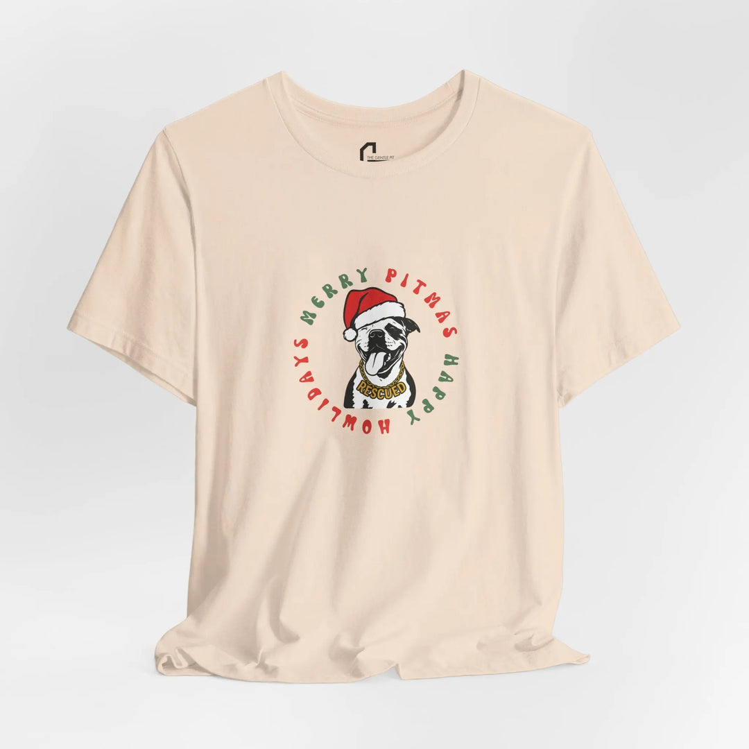 Merry Pitmas & Happy Howlidays Unisex Short Sleeve T-shirt Printify