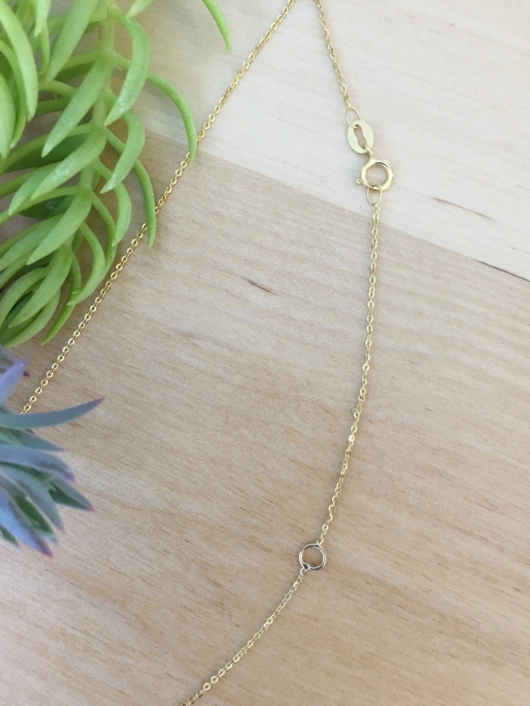 Tiny 14k Gold Heart Pendant necklace with adjustable chain accommodates 16 and 18 inch length | The Gentle Pit