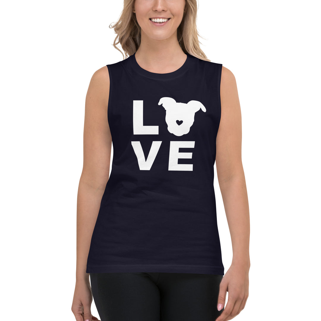 LOVE White Print Unisex Muscle Tank The Gentle Pit