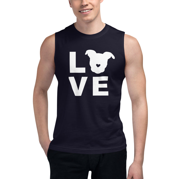LOVE White Print Unisex Muscle Tank The Gentle Pit