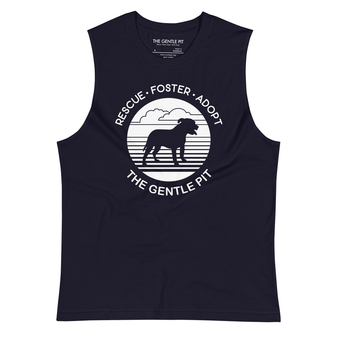 Rescue Foster Adopt White Print Unisex Muscle Tank The Gentle Pit