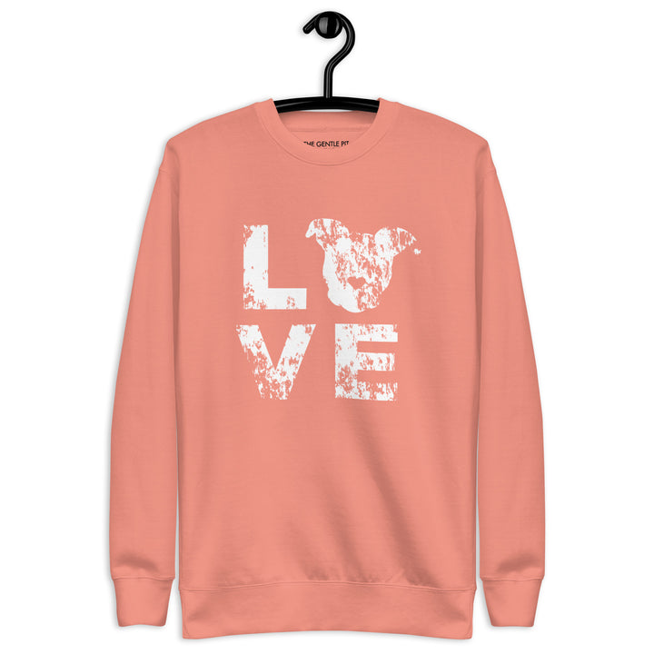 LOVE Distressed Print Unisex Premium Sweatshirt