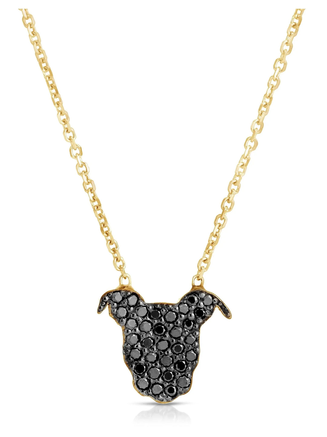 Black Diamond Encrusted Pup Pendant The Gentle Pit